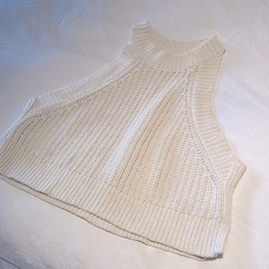 Hi-neck sweater tank with slight crop - Aritzia